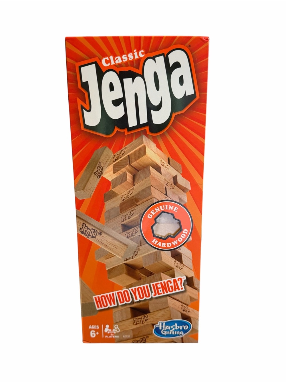Hasbro Classic Jenga Stacking Game Natural Wood NWT